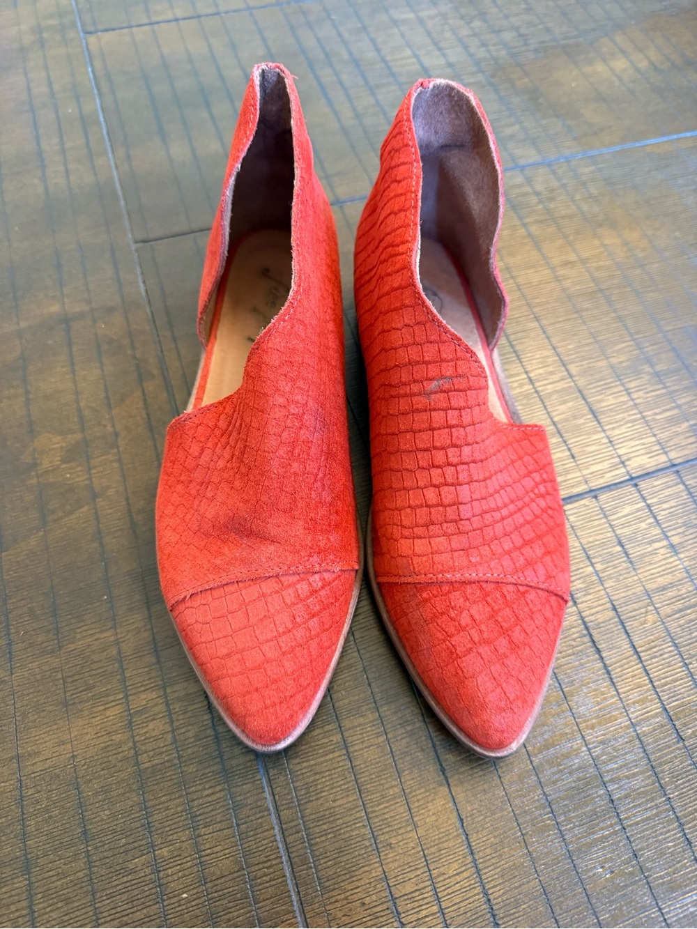 Free People Royale flats croc embossed size 36